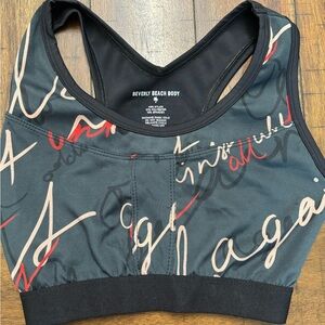 Beverly Beach Body Black and Red Sports Bra